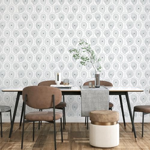 Hopepak Modern Peel and Stick Wallpaper 17.3" x 78.7" Geometric Contact Paper - Image 6
