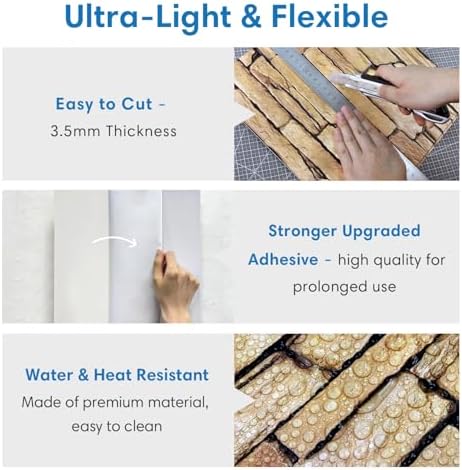 COMSTICKC 3D Peel and Stick Faux Stone Wall Panels - Image 5