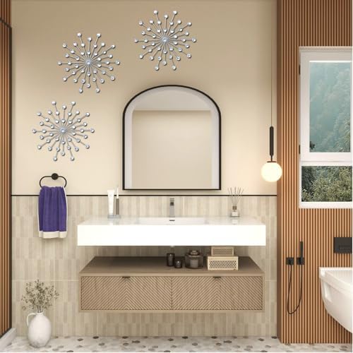 ZEXUIRU 3 Set Silver Starburst Wall Art - Image 4