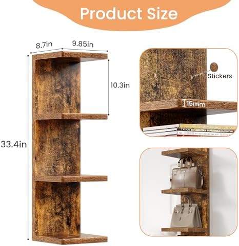 upsimples 4 -Tier Floating Wall Shelf - Image 2
