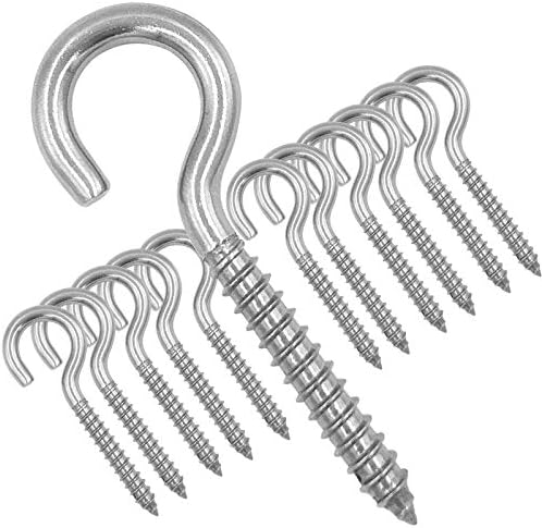 24-Pack 304 Stainless Steel Screw Eyes, Heavy Duty Screw in Eye Hooks Ring by ZUSFUL