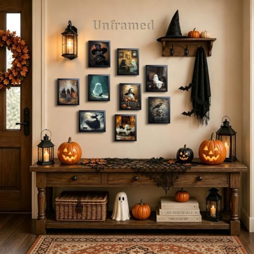 XYHYRA Halloween Wall Art Canvas Prints Set of 9, Dark Academia Wall Decor - Image 2