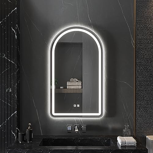 Arched Bathroom Mirror 24"x36", LED Tempered Glass - Image 4