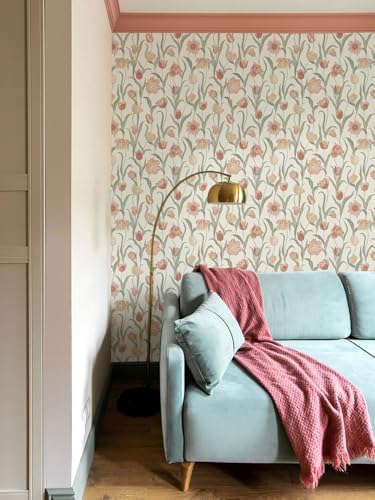 Orainege Floral Wallpaper Peel and Stick Wallpaper Flower Contact Paper - Image 4