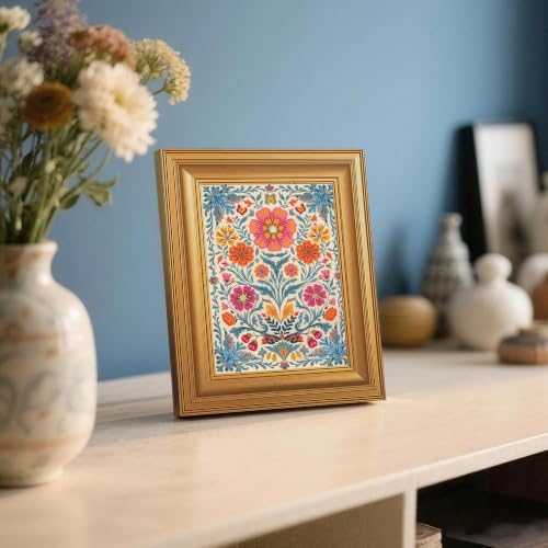 EJPFOGV Colorful Folk Art Bohemian Floral Framed Canvas Wall Art 8x10 inch - Image 5