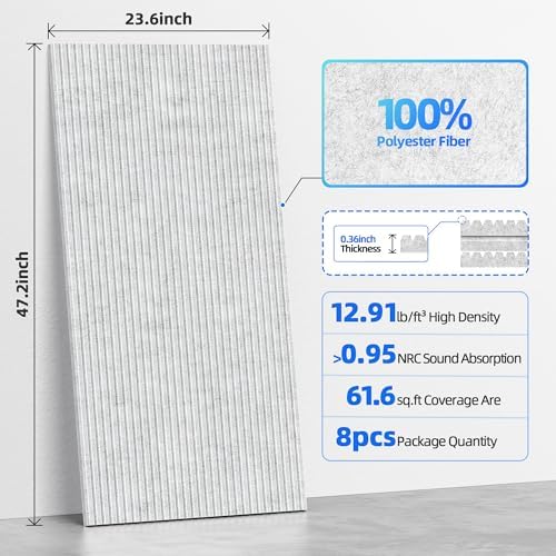 8 Pack High Density Large Acoustic Panel Sound Absorbing - Image 6
