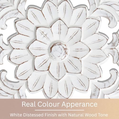 JFY Designs Blaze Hand Carved Wood Medallion Wall Panels Bedroom Décor - Image 6