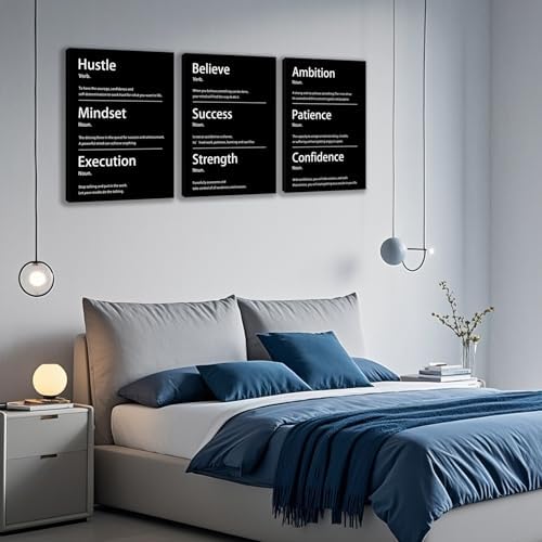 3 Panel Print Canvas Wall Art Motivational Office Wall Decor Painting - Image 2
