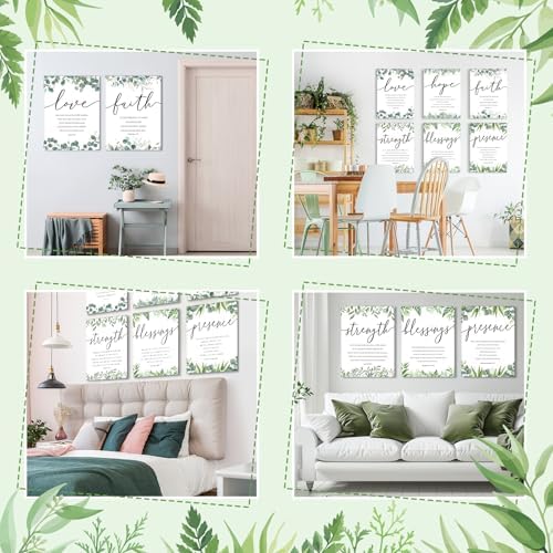Sacubee 6 Pack Acoustic Christian Art Panels 12" x 16", Sage Green Leaves - Image 5