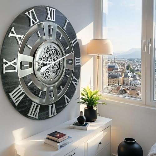 ImprovingLife The Gears Clock Real Moving Gear Wall Clock England Line) - Image 4