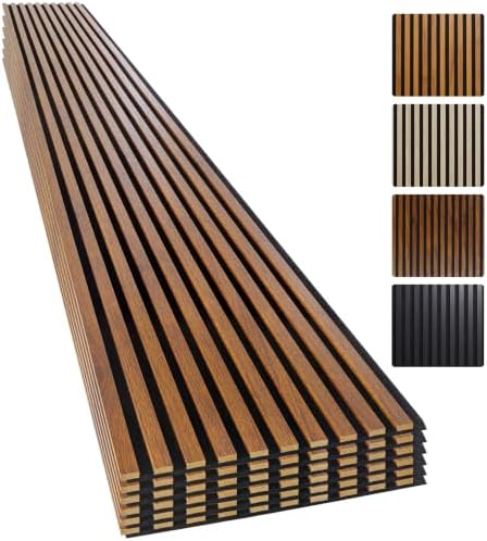Yuzzy Wood Slat Wall Panel 6 Pack, 94.5" x 12" Acoustic Wall Panels by Yuzzy