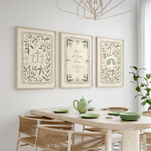 Christian Floral Wall Art Bible Verse Posters Scripture Flower Canvas Wall - Image 7