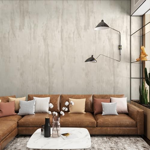 Ivory White Concrete Wallpaper Peel Stick Milky White Plaster Effect Contact - Image 5