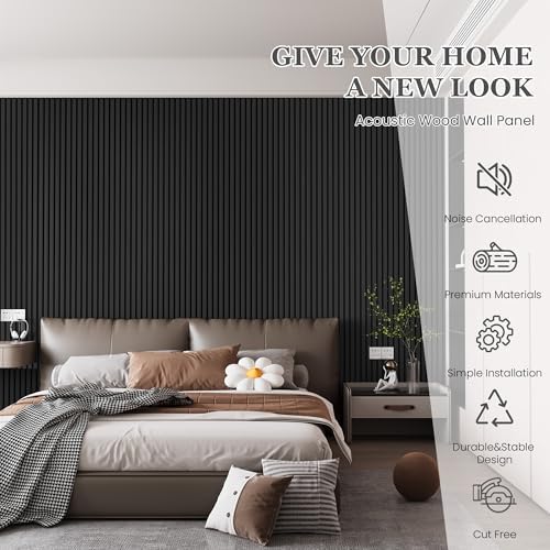 2 Pack 105.9" x 20.5" x 0.8" Acoustic Wall Panels Sound Absorbing, Wood Slat - Image 2