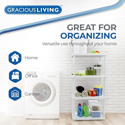 Gracious Living Knect-A-Shelf 4-Shelf Plastic Storage Unit & Rack - Image 5