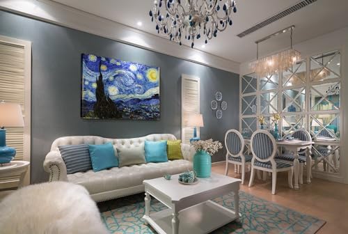 msspart Starry Night by Vincent Van Gogh Canvas Wall art, Classic Painting - Image 6