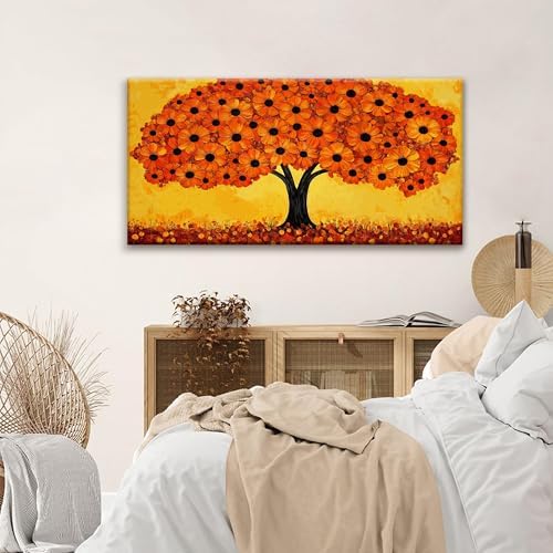 TAIJXAGSG Canvas Art Wall Decor Print Paintings Orange Tree Of Life Wall Art - Image 6