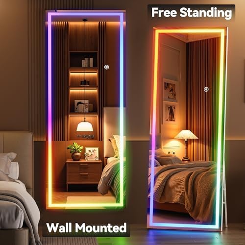 Hasipu 94"x39" LED RGB Bluetooth Home Gym Mirror Full Length - Image 6