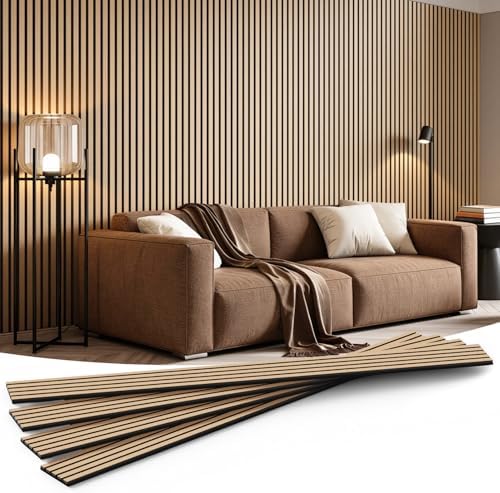 INMOZATA Wood Panels for Wall Acoustic Wood Slat Wall Panels Nature Oak by INMOZATA