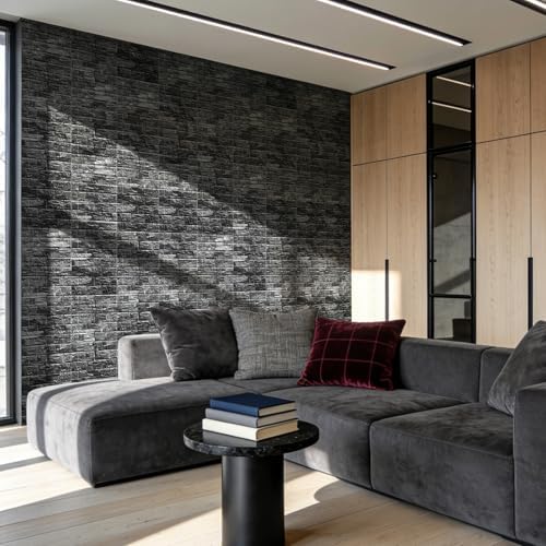 WADILE Peel and Stick 3D Wall Panels 12x12in PVC 10 Pack Black - Image 2