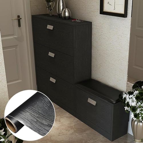 practicalWs Black Wood Wallpaper Peel and Stick Wallpaper Removable - Image 2