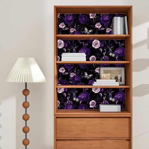 Purple Vintage Floral Peel and Stick Wallpaper 17.5" x 393" - Image 7