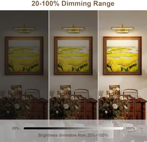 DESOOP Wireless Picture Lights for Wall Rechargeable Brass Gallery Lights - Image 2
