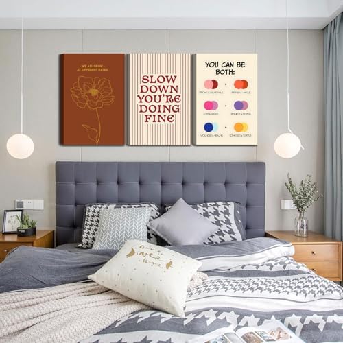 3 pcs Framed Growth Mindset canvas Wall Art Modern Minimalist Inspirational - Image 4
