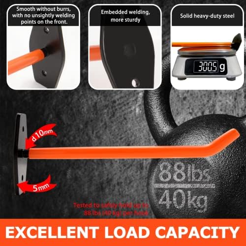 8 Pack 10-Inch Tire Wall Mount, Heavy Duty Garage Hooks - Image 3