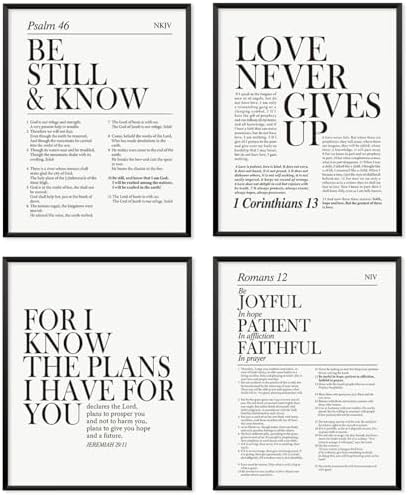 Locomiss Black and White Christian Wall Art Decor, Modern Bible Verse Prints by Unknown