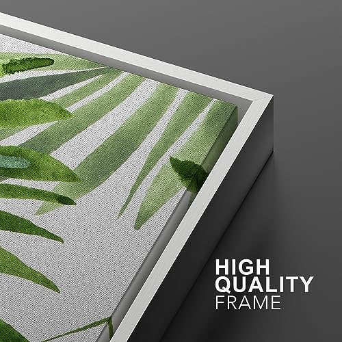 MUDECOR Framed Canvas Print Wall Art Green Tropical Palm Leaf Prints, - Image 5