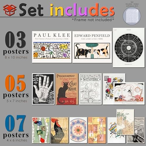 LANCHI95 15PCS Unframed Vintage Esoteric Eclectic Art - Image 2