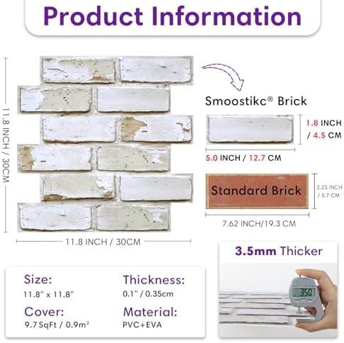 3D Faux Brick Wall Panels Peel and Stick, Designed - Image 3