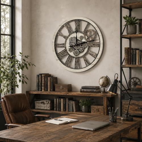 The B-Style Large Wall Clock 36 inch/90cm Desert Beige and Bronze - Image 6