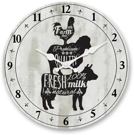 Small Farmhouse Kitchen Wall Clock 10 Inch by RONGKEJIAJU