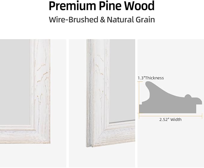 30 x 36 Rustic Wooden Framed Wall Mirror - Image 4