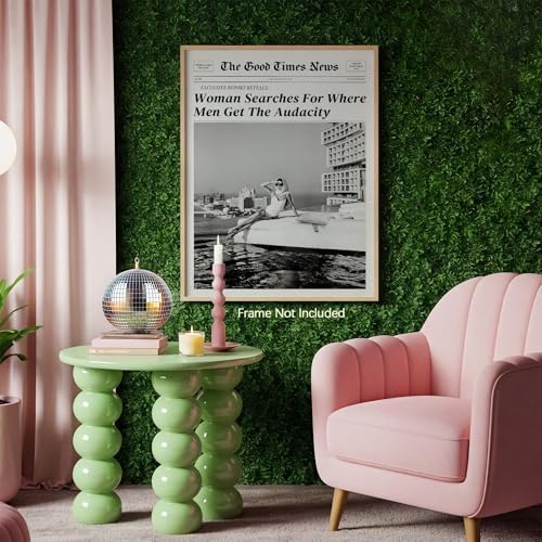 Black and White Newspapers Wall Art 12X16 in Unframed Women Searches - Image 4