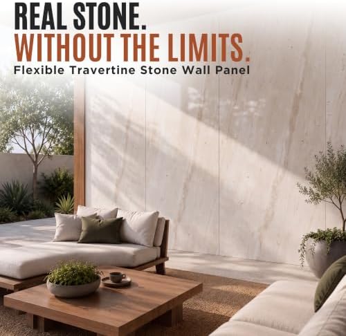 Sand Stone Brushed Flexible Clay Stone 4'x8' Wall Panel, 64 Sqft - Image 2