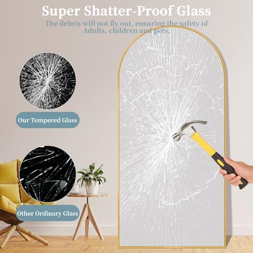 81"x41" Arched Full Length Mirror - Image 4