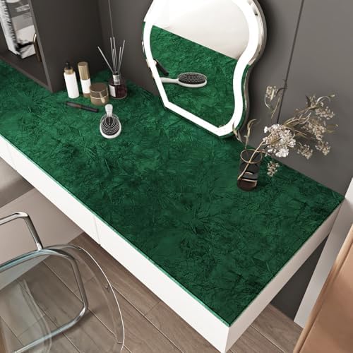 Wallercity Emerald Green Velvet Wallpaper Felt Drawer Liner Self Adhesive - Image 2
