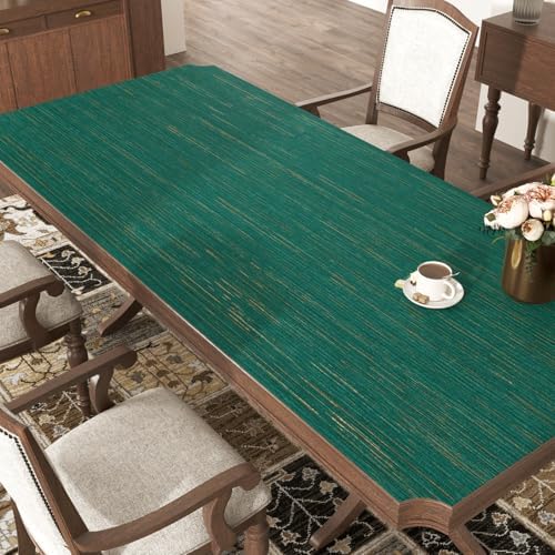 Wallericty Textured Teal Green Grasscloth Wallpaper - Image 5