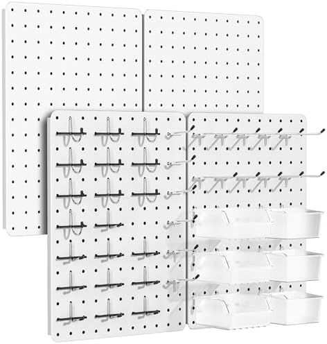 Pegboard Organizer Kit, 4 Pack 14.76x10.82 in Metal Panels by PHXGrove