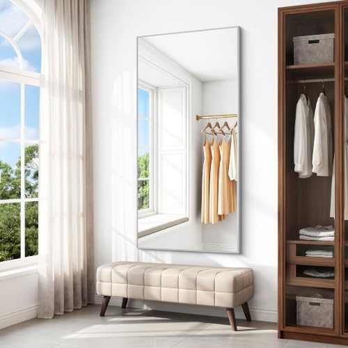 BONEWEI Silver Bathroom Mirror, 30x60 inch Wall Mirror - Image 5