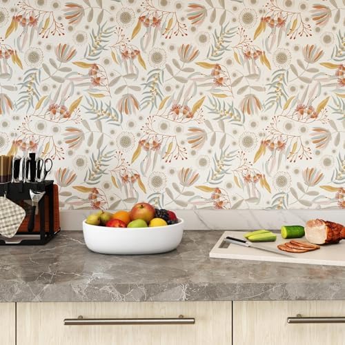 Hopepak Vintage Wallpaper Peel and Stick Floral Wallpaper Boho Floral Contact - Image 4