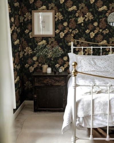 Dimoon Dark Floral Wallpaper Peel and Stick Vintage Contact Paper Textured - Image 4