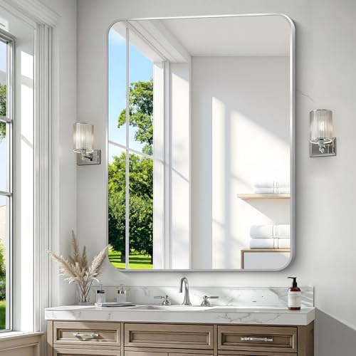 Silver Bathroom Mirror, 36x48 inch Wall Mirror - Image 2