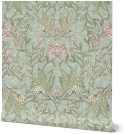 Spoonflower William Morris Pink Peel and Stick Wallpaper by Spoonflower
