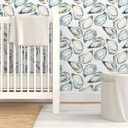 Spoonflower Coastal Watercolor Peel and Stick Wallpaper - Image 6