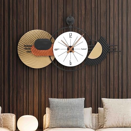34x19 Inch Large Modern Decorative Wall Clock, Silent Non-Ticking Battery - Image 6