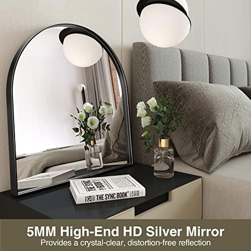 Brightify Arched Mirror, 31 x 33 Inch Black Arch Mirror - Image 4